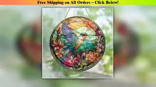 Hummingbird Stained Suncatcher Wall Acrylic Panel Window Home Room Decor Colorful Bird Plaque