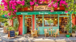 Smooth Spring Jazz Music at Outdoor Coffee Shop Ambience ~ Relaxing Bossa Nova Piano for Work, Study