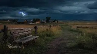 Dark Storm Clouds Over Countryside | Relaxing Thunder Ambience
