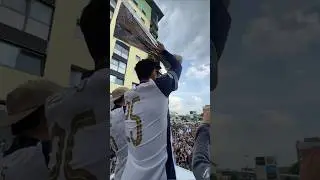 HEUNG-MIN SON LIFTING THE EUROPA LEAGUE TROPHY: Tottenham Hotspur Bus Parade