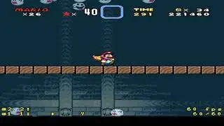 Super Mario World liberando Mega bonus na casa assombrada mundo 2