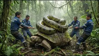 Brave Emergency Rescue Team Saves a Gentle Giant Turtle From a Massive Python 🐢🐍
