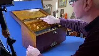 Victorian Walnut Stationary Box.