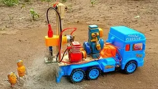 Diy truck mini borewell drilling machine | borewell machine | Water pump | Science project