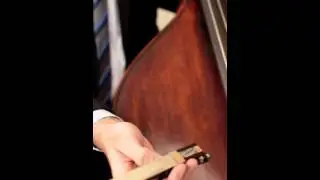 Holding the French bow for Double Bass (upright bass)