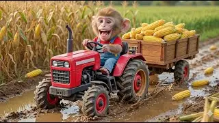 🐒🚜🌽 Monkey Nana&rsquo;s Magical Corn Harvest Faces Sudden Trouble! &ndash; NANA MONKEY LIFE 😱🔥