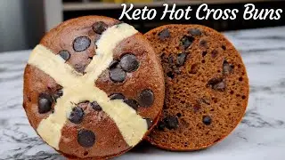 Кето-шоколадные булочки без муки с горячим крестом | молочные бесплатно | Не содержит глютен