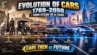 EVOLUTION OF THE CARS 1769 ➝ 2050  This didn&rsquo;t happen overnight. Watch how cars evolve till the end.