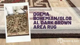 Ogema Bohemian/Global Dark Brown Area Rug