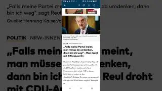 Herbert Reul droht CDU mit Partei Austritt keine zsm arbeit mit der AFD meint er es ernst?