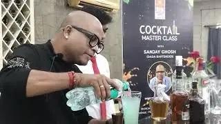 Making of blue lagoon with Dada bartender  Sanjay Ghosh @NSHM Durgapur
