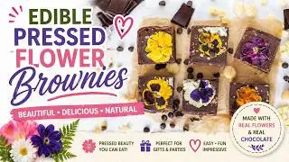 Edible Pressed Flower Brownies