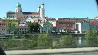Old Town Passau, Germany viewed from across the Danube on German Hy. B12