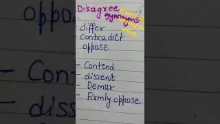 synonyms of DISAGREE For English#shorts