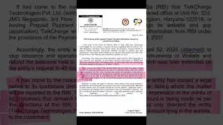 TALKCHARGE LATEST NEWS SCAM MONEY REFUND RBI