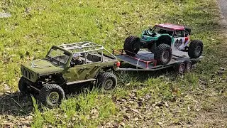 Axial scx6 jeep with custom 1/6 scale trailer custom trailer hitch