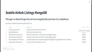 Simple Streamlit app with a MongoDB database