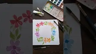 Watercolor Floral Wreath Transition #watercolor #floralwreath  #drawing #art #sketch