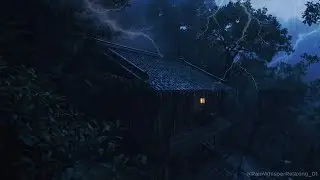 Night Thunderstorm in the Forest ⚡🌧️ Hidden Cabin Rain Ambience | Deep Sleep & Calm Mind