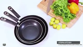 Nonstick Frying Pan Utopia Kitchen Set 3 Piece Induction Bottom