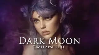 Dark Moon - Photoshop Timelapse || Sailor Moon inspired art ||