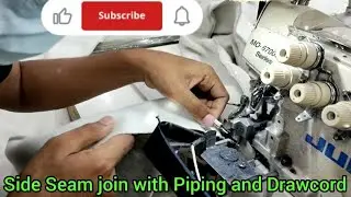 Side Seam join with Piping and Drawcord #viralvideo #viralshorts #rmg #garmentsfactory  #sideseam 