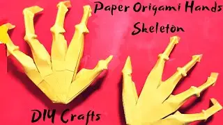 #origami #origamiskeletonhands #paperhandskeleton How to make Paper Origami Hands Skeleton