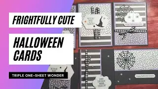 Frightfully Cute One (well, actually three) Sheet Wonder Halloween Cards