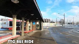 TTC Route 501 Bus Ride From Long Branch Loop To Broadview Station