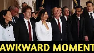 AWKWARD MOMENT As FIERCE RIVALS Musk, Zuckerberg & Bezos Sit Together At Trump&rsquo;s Inauguration.