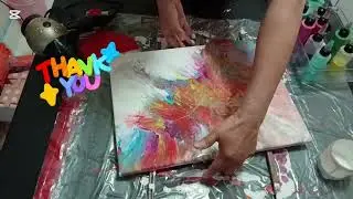 Multi colors Dutch pour acrylic painting