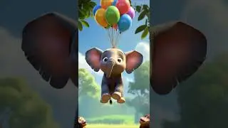Baby Elephant Tries to Fly with Balloons 🎈😂 #hindicartoon #pixarstyle #kidsanimation #babyelephant