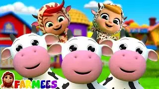 Five Little Cows Song | Kindergarten Songs | Farmees Kids Songs and Nursery Rhymes