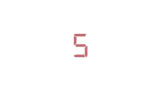 5-Second Timer | Red Digital On White Background