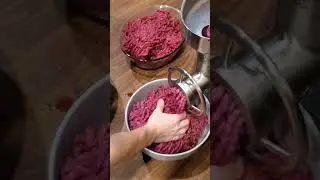 grinding elk meat into burger #hunting