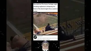 New BTS footage angle showing explosions collapsing field in The Dark Knight Rises stadium scene #dc