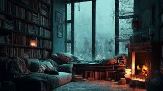 Deeply Relaxing Winter Library ASMR with Fireplace Sounds for Sleep and Anxiety Relief