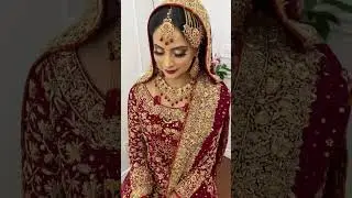 🥰Beautiful Pakistani Bride on her wedding day. #baratmakeup #bridalmakeup #pakistanibridalmakeup