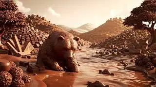 Chocolate bear eating chocolate fish !