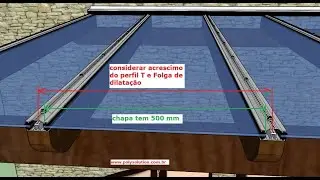 como instalar corretamente um pergolado de Policarbonato ou vidro com PERFIL T invertido com gaxeta