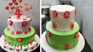 Two Step Birthday Cake Tutorial |Satisfying and Beautiful Birthday Cake Design With Black Forest