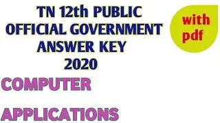 TN Class 12th Computer application public answer key 2020|Hero Studies
