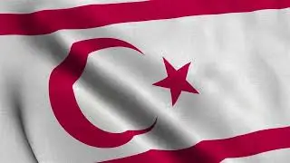 Turkish Republic of Northern Cyprus Waving Flag Animation Loop | Stock Footage | Free Background