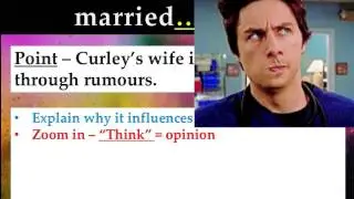 'A' grade paragraphs - Curley&rsquo;s wife is introduced through rumours.