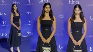 SRK Daughter Suhana Khan Looks Super Lovely Shriya Clicked At the Jio World Plaza For Tira Event