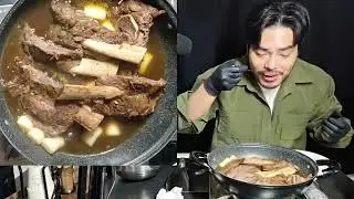 얼굴보다 큰 공룡 소갈비찜! 실시간으로 뜯어봅니다 (실시간)