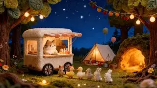 Cute Animals Queuing for Snacks in the Woods 🐰 Soft Lofi Beats