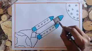 Chandrayaan 3 Drawing || How to Draw Chandrayaan 3 Very Easy Step by Step