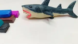 making a shark from plasticine