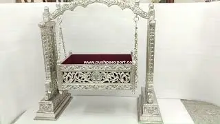 WHITE METAL BABY SWING #babyswing #babycradle #swing #babyrocker #silverfurniture #silverswing